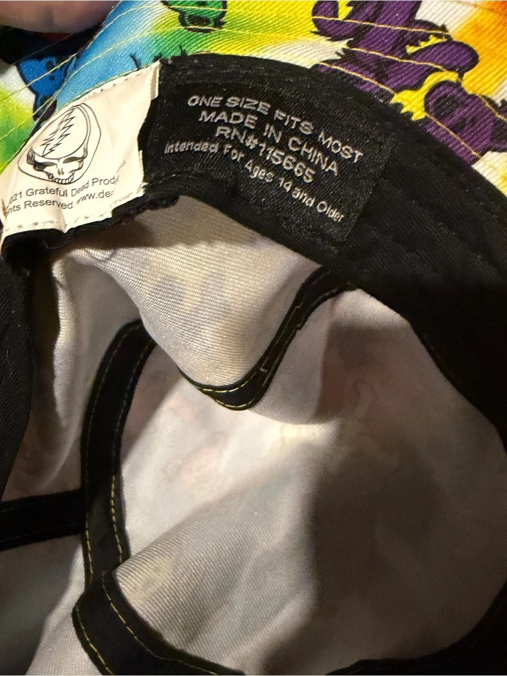 Authentic Grateful Dead Bears Bucket Hat outdoor rainbow cap OSFA